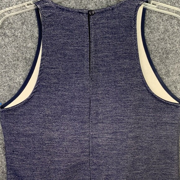 Drew Crop Tank Top Women XS Fringed Hem Heather Blue - Picture 7 of 9